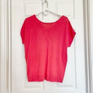 LOFT Coral Short Sleeve Scoop-Neck Knit Top – Size S
